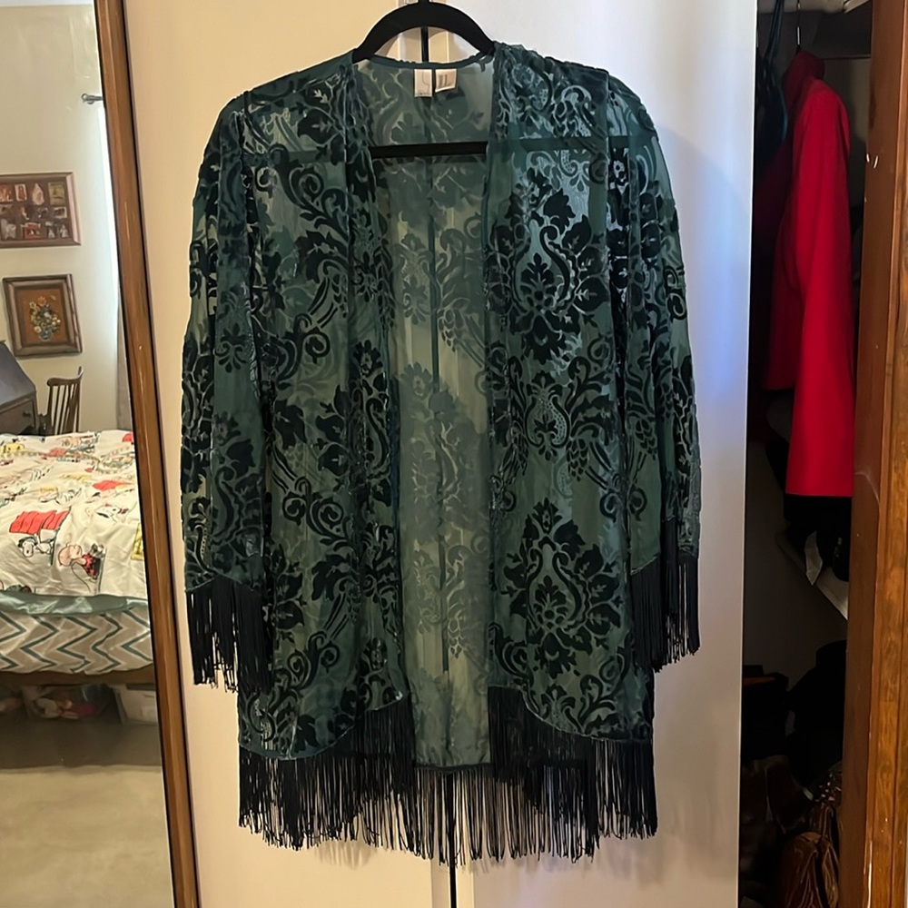 Forever 21 Brocade Tasseled cover up